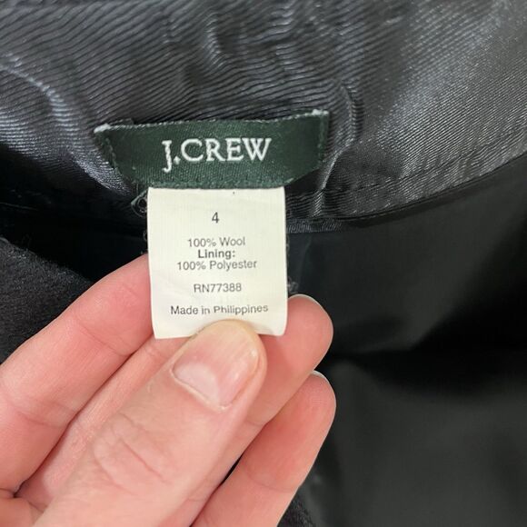 J.Crew Wom 4 Perfect Pencil Skirt 100% Wool Black Fully Lined Back Vent EUC - Picture 6 of 8